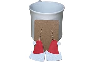 Christmas Faux Leather Santa Hat Earrings