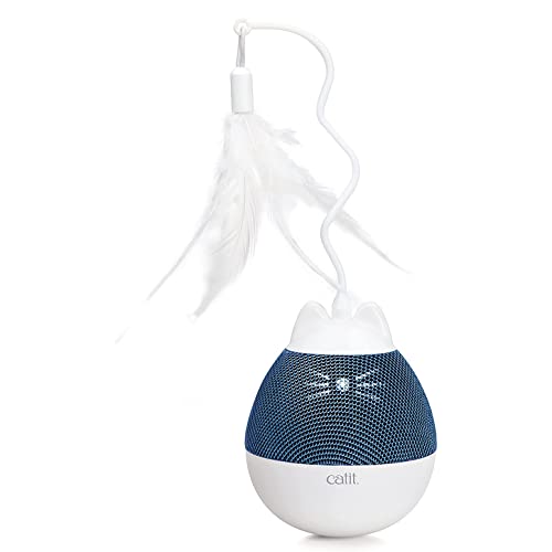 Catit Pixi スピナー ブルー ナイトライト付き 回転式猫おやつディスペンサー 電動式おもちゃ