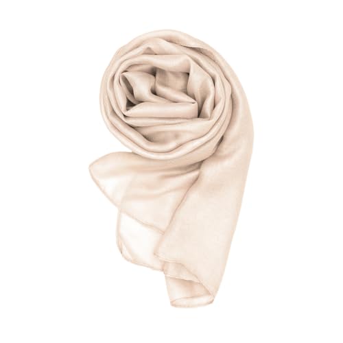 MAPIMANIA- Estola de Mujer para Boda, Chal Elegante de Satén, Pashmina de Verano 180x80 cm, Ideal para Invitadas y Vestidos de Fiesta Beis