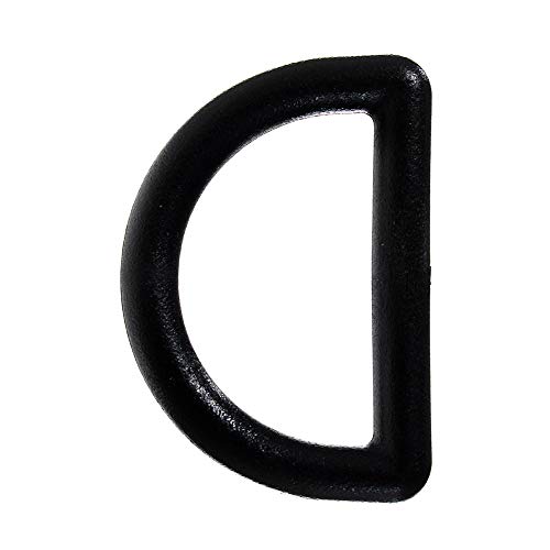 Paracord Planet Lightweight Black Plastic D-Ring (1 Inch, 5 Pack)