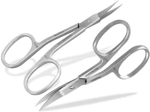 Gebogene Nagelschere und Nagel-Hautschere Set mit ergonomischen Griffen