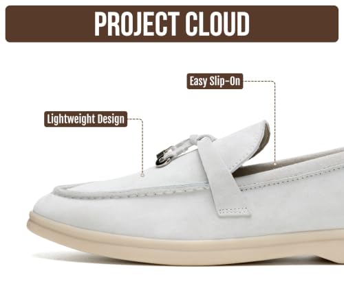 Image of Project Cloud 100% Genuine Leather Slip-on Casual Loafers for Women | Memory Foam Insole Lightweight Womens Loafers - Non-Slip Moccasins Comfortable Casual Footwear - Comfortable Loafers Women