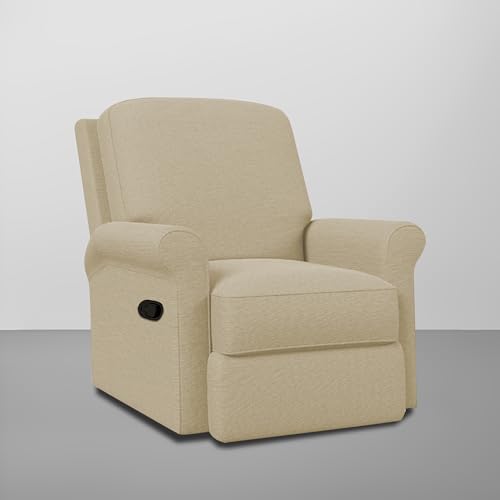 Image of CASALIVING Mersin Comfy Fabric Single Seater Recliner Chair, Recliner Sofa for Relaxing, Recliner Chair for Home Relax (Cream) | Premium Fabric Sofa