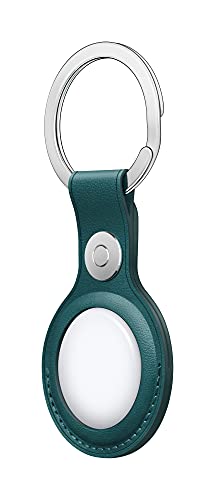 Image of Apple AirTag Leather Key Ring - Forest Green