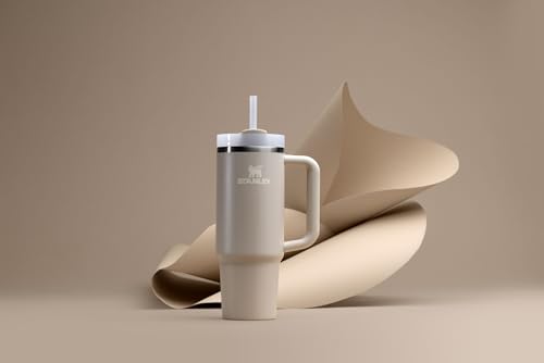 Image of STANLEY Quencher H2.0 Tumbler with Handle and Straw 30 Fluid Ounces| Flowstate 3-Position Lid | Cup Holder Compatible for Travel | Insulated Stainless Steel Cup | BPA-Free | Exclusive Toasted Almond