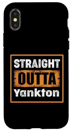 Straight Outta Yankton �T�E�X�_�R�^ USA ���g�� ���B���e�[�W ���[���A �X�}�z�P�[�X iPhone X/XS �p
