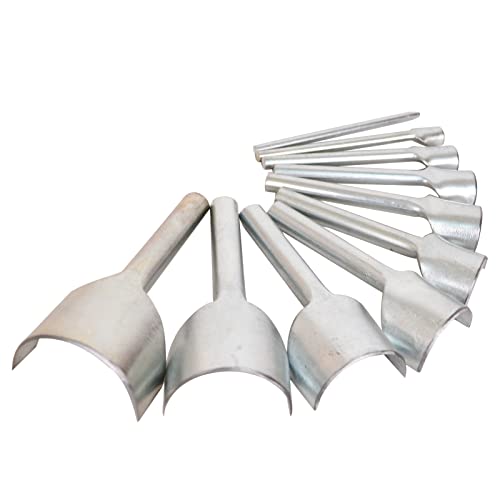 Baitaihem - Baitaihem 10 Pcs Leather Tools Craft Half-Round Cutter Punch Belt End Cutter for Home Leather Sewing(5mm-50mm)