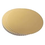 Juvale 12-Pack Round Cake Boards, Cardboard Scalloped Cake Circle Bases, 12 Inches Diameter, Gold
