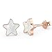 Produktbild THIORA® - Opal Ohrringe Damen | 925 Silber | Stern Stars Sternchen | Platininiert | Sterling | Brautjungfer Geschenk Trauzeugin | Ohrstecker (Stern - Rosegold)
