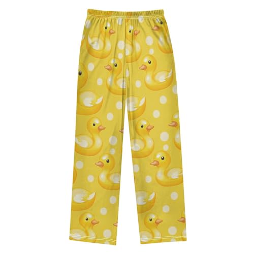 Yellow Rubber Ducks Pattern Pajama Pants Long Soft Sleep Pants Elastic Waist PJ Bottoms 6 Years2