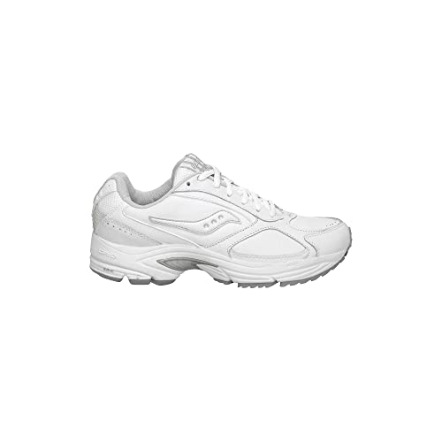 Saucony womens Grid Omni Walker Walking Shoe, White/Silver, 8.5 US