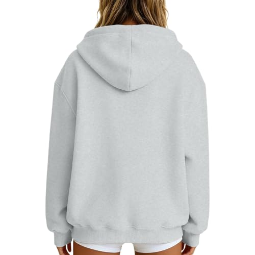 HswsEJ Womens 1/4 Zip Pullover Comfort Oversized Fleece Hoodie - image 2