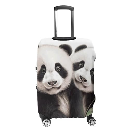 Baby Pandas Elastic Luggage Cover Suitcase Protector for 19-32 Inch Suitcases | Universal Stretchable Travel Bag Cover | Anti-Scratch, Washable with Zipper Closure M4