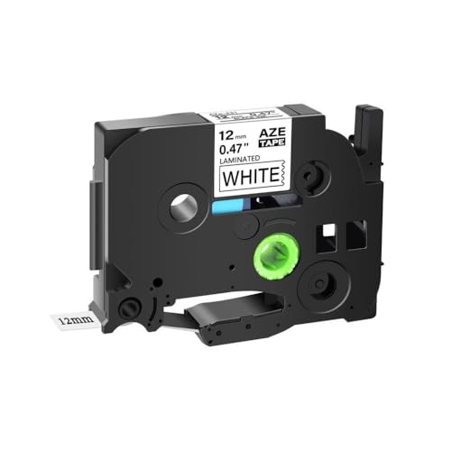 12mm TZ TZE-231 TZE-251 TZE-241���x���e�[�vBlack on White Ribbon PT-1000 PT-D400�v�����^�[�ɓK���Ă��܂�(Black on White)