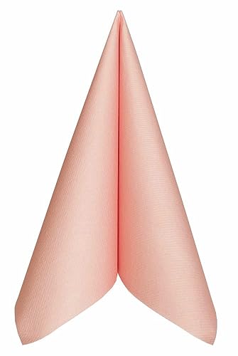 APARTina Servietten stoffähnlich aus Airlaid - UNI, stoffähnliche Serviette Hochzeit Hochzeitsservietten hochwertig, perfekt für verschiedene Anlässe Taufe Hochzeit Pastell (Pfirsich, 40 x 40 cm)