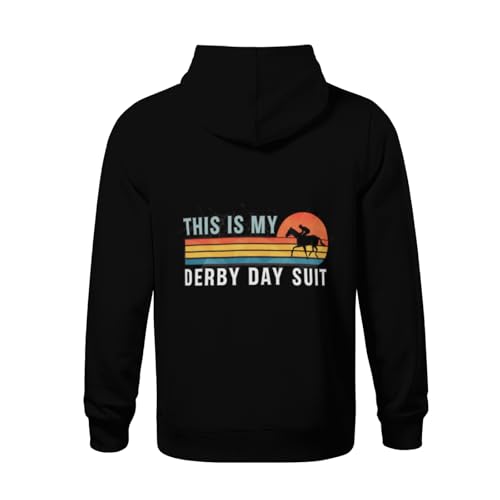 Kids Retro Derby Day Horse Racing This Is My Derby Day Suit Boys Girls Lightweight Kangaroo Pocket Fleece Hoodies3