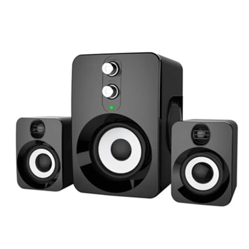 Altavoz de ordenador 2.1 para solucionar el audio plano con graves y diafragma azul