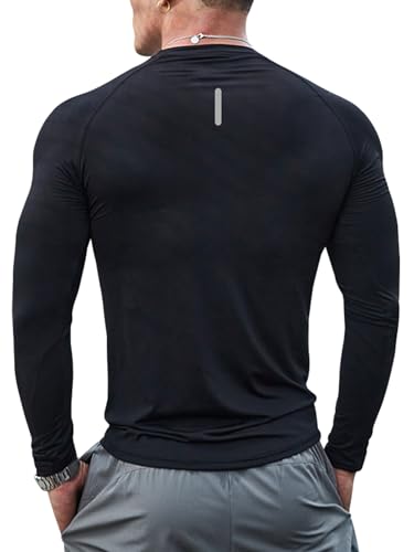 Men's Sun Protection Shirts Long Sleeve Swim Shirt Soft Stretch Sports T-Shirt Dry Fit Athletic Running Workout Shirts3
