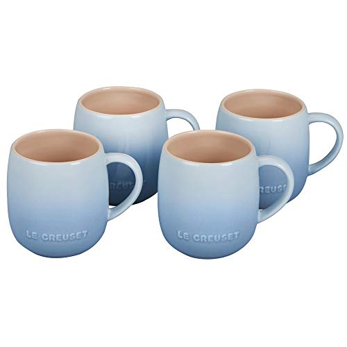 Le Creuset Stoneware Set of 4 Heritage Mugs, 13 oz. each, Coastal Blue