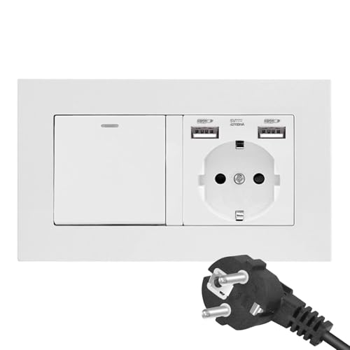 Interruptores de luz y enchufe de pared para dormitorio, salón y zonas de lectura en casa