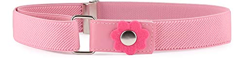 Ladeheid Mädchen Gürtel Elastik-Gürtel 1-6 Jahre 34-65 cm P15K (Rosa/Blume) Cover