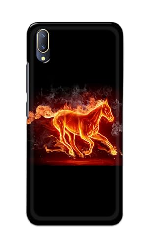 Image of PRINTFIDAA Printed Hard Back Cover Case for Vivo V11 Pro Back Cover (Fiery Horse) -112