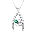 Collier trèfle à quatre feuilles en argent sterling 925 avec pendentif trèfle vert en cristal - Cadeau d'anniversaire pour femmes et filles