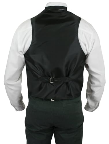 Historical Emporium Men's Cotton Paisley Formal Suit Vest, Regency Victorian Edwardian Tuxedo Dress Thackery Waistcoat4