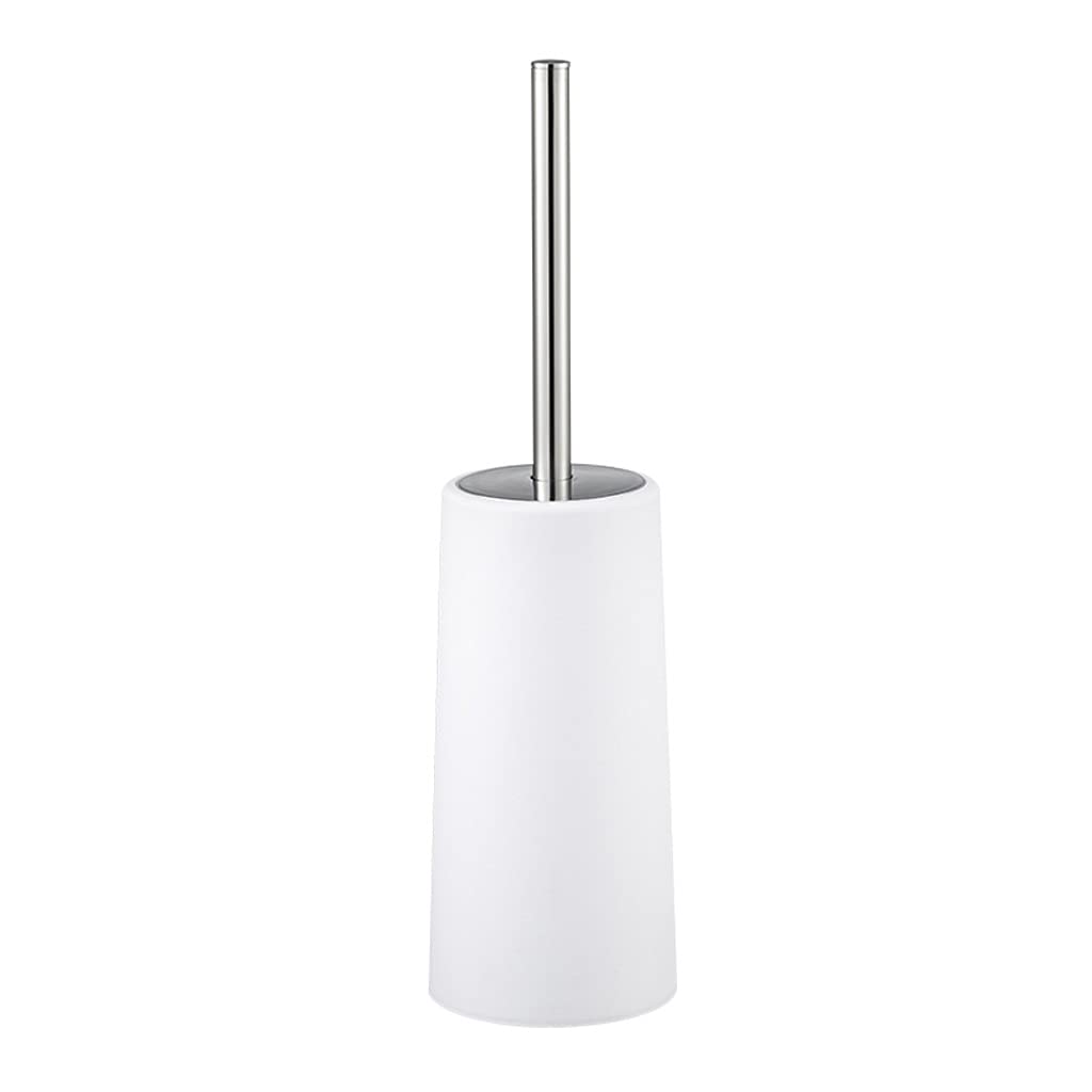 HASMI Klobürste Toilettenbürstenhalter Haushalt Kein Sackgasse WC Reinigungsbürste Badezimmer Weiches Haar Toilettenschüsselbürste Edelstahl Griff Toilettenbürsten Set Toilettenbürste (Color : Wit)