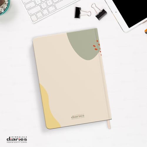 Image of Jhingalala Diary 2026 - Floral Theme Printed Hard Bound Daily & Monthly Planner 2026 with Monthly Index Cut and Ribbon Bookmark | 1 Day to a Page Format | 365 Dates Personal Diary | Size 21x15 cm