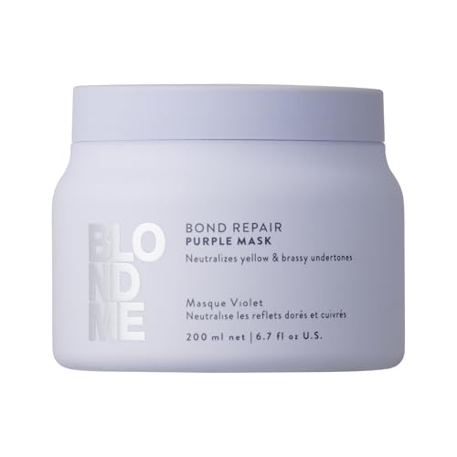 Schwarzkopf Professional BLONDME Bond Repair Purple Mask Cool - Maschera Morada Reparadora - Neutraliza los Tonos Amarillos 200ml