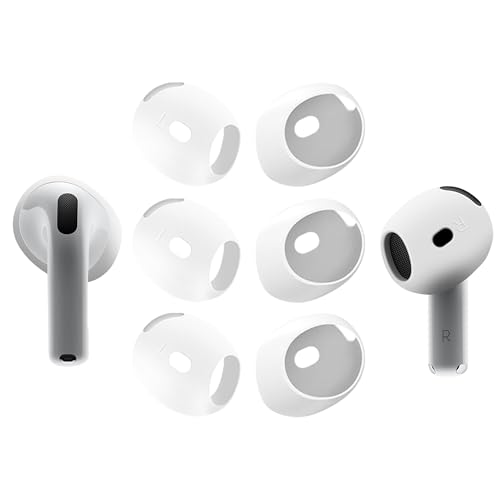Seltureone�y6����zAirPods 4 �C���[�s�[�X 2024 �t�B�b�g�� ����~�� �\�t�g�V���R���S�� �����\ Airpods 4�����p�C���[�`�b�v �i�z���C�g�j