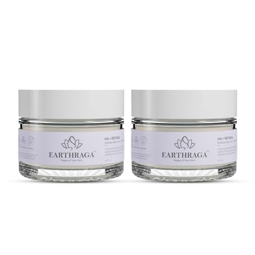 Image of Hyaluronic Acid + Retinol 0.5% Advanced Night Cream with Squalane and Vitamin E (Pack of 2) | 50 gm X 2