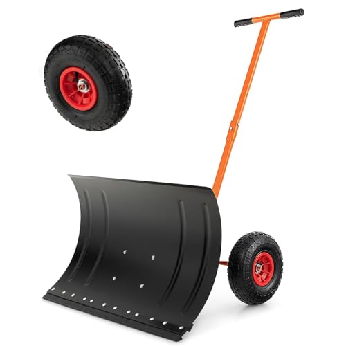 HOMFME Snow Pusher Shovel with Wheels (Manual)