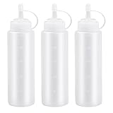 【El paquete incluye】Lo que obtienes 3 botellas exprimibles, cada una con una capacidad de 240 ml, una altura interior de 19,5 cm y un diámetro de 5 cm. Nuestras botellas de salsa son fáciles de lavar y se pueden usar una y otra vez.
