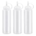 Chstarina 3pcs Bouteille à Sauce, Bouteilles Condiments, 8oz Distributeur Sauce, Recipient Sauce 240ml, Flacon Souple Plastique pour Ketchup, Moutarde, Huile d'olive