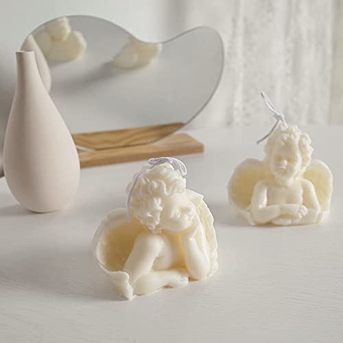 Bougies au soja sculptées Angel pour une ambiance cocooning à la maison
