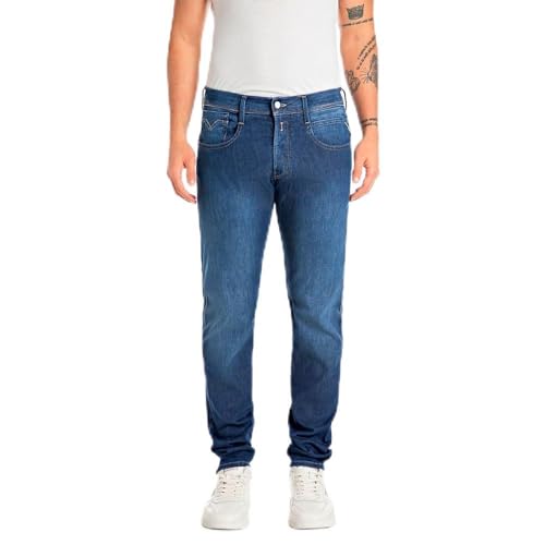 Replay Anbass X-Lite Plus Jeans, 009 Azul Medio, 31W x 30L Hombres