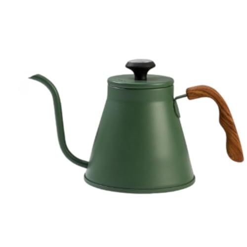 AOPIPI コーヒーポット、細口、1200ml、ドリップコーヒーポット、直火、IHクッキングヒーター対応、ステンレススチール、温度計付きキャンプ用ケトル、スタイリッシュ、屋内外での使用に最適 (D)