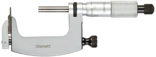 Starrett 220XRL-1 Mul-T-Anvil Micrometer, Ratchet Stop, Lock Nut, Carbide Faces, 0-1 Range, 0.001 Graduation