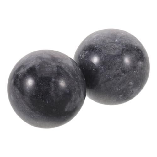 Toyvian 2 Pièces Boule Chinoise en Pierre Lestée 25mm pour Exercice Main et Entraînement Précis Préhension à Domicile et Contemplation