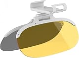 Day Night Polarized Sun Visor Extender for Car Trucks-Anti Glare UV Protection Clip On Shield, Shatterproof Optical Acrylic Heat Reducer Universal Adhesive-Free Sun Visor for Car Windshield