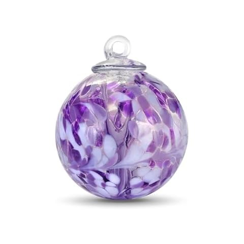 Witch Ball Hand Blown Art Glass by Iron Art Glass Designs Sprite Size (3 Inch diameter) Beautiful Blown Glass Colors (Lavender Lilly) Cover