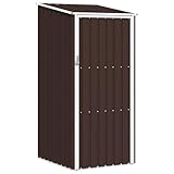 vidaXL Gerätehaus ohne Boden Geräteschuppen Garten Schuppen Gartenhaus Gartenschrank Geräteschrank Braun 87x98x159cm Verzinkter Stahl