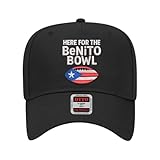 DSY Lifestyle Here for The Benito Bowl Embroidered Two-Tone Baseball Cap, 5-Panel Snapback Hat, Bad Bunny Concert Streetwear (US, Alpha, One Size, Solid Black)