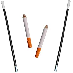 4E’s Novelty 2 Long Cigarette Holders & 2 Fake Puff Cigarettes with Smoke for Halloween Accessories for Women Costumes Gatsby Roaring 1920s Flapper Costume Photo Prop