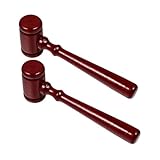 Housoutil 2 Stück Richterhammer aus Rotem Holz Robustes Gerichtshammer für Richter Auktionatoren Rollenspiel mit Glattem Design und Hoher Bruchfestigkeit