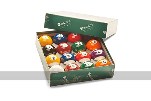 Aramith Premier Engraved Pool Balls - 2 and 1/16 inch - Spots and Stripes