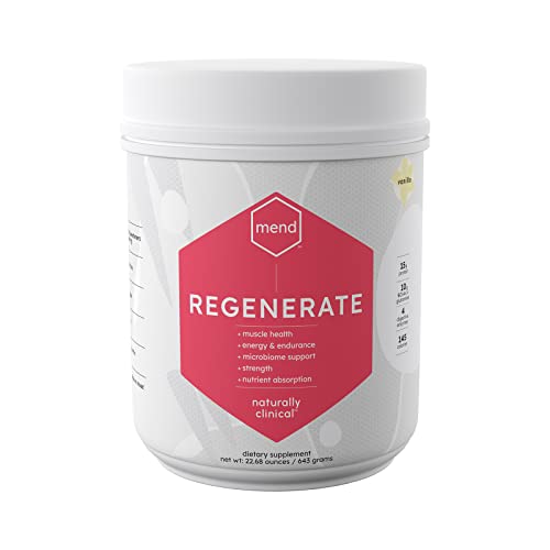 MEND Regenerate, Post Workout Recovery, Immune Support, and Sports Nutrition Supplement for Men and Women - Natural, Gluten Free, and Non-GMO - Vanilla Protein Powder, 20 Servings