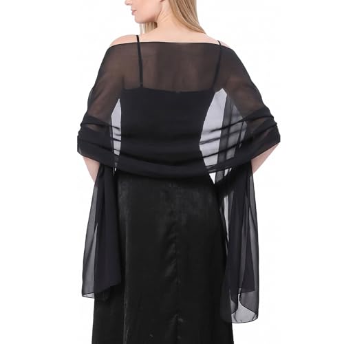 Ladiery Chale Femme Elegant Mousseline Etoles Femme et doux tulle Mousseline de soie Echarpes Mariage Soirée de gala Foulard